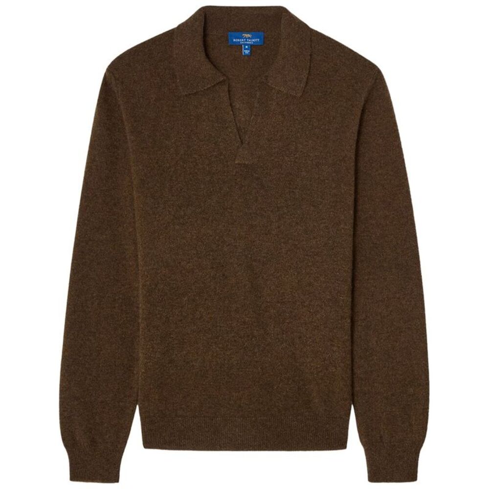 Robert Talbott Mens 100% Cashmere Parsons Johnny Collar Sweater